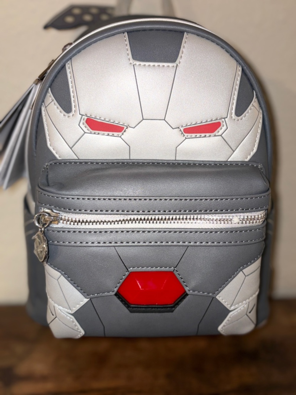 Marvel Loungefly War Machine Cosplay Mini Backpack Gray Armor NWT - Picture 2 of 7